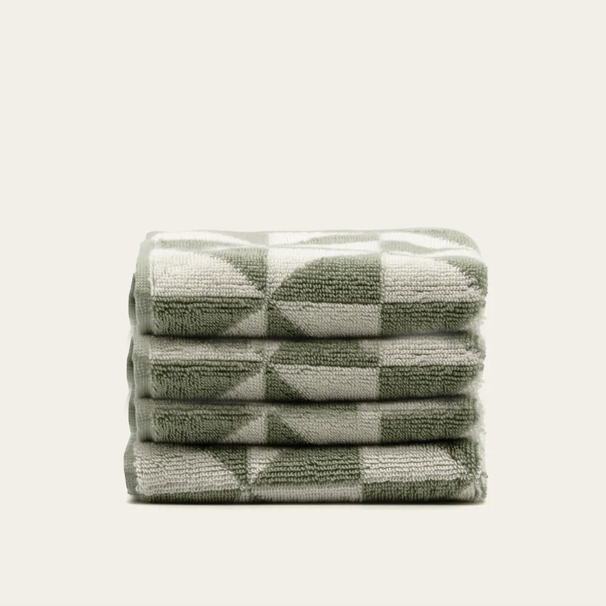 Umbra Australian Cotton Towels Sage & Ecru Washcloths (Set of 4) Bath - Tophatter Daily Deals