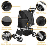 4 Wheels Pet Foldable Stroller Pet Supplies - Tophatter Daily Deals