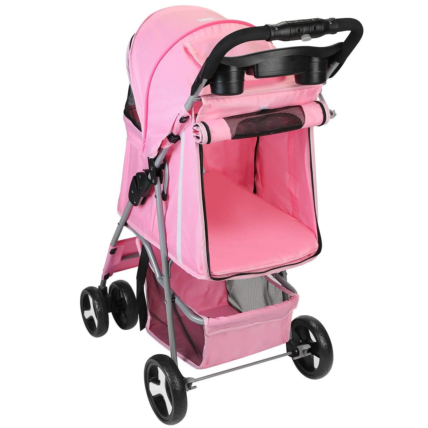 4 Wheels Pet Foldable Stroller Pet Supplies - Tophatter Daily Deals