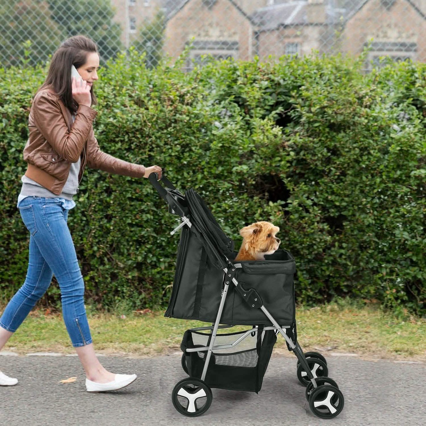 4 Wheels Pet Foldable Stroller Pet Supplies - Tophatter Daily Deals