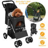 4 Wheels Pet Foldable Stroller Pet Supplies - Tophatter Daily Deals
