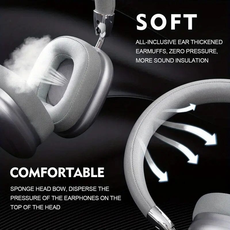 40-Hour Long-Lasting Wireless Noise-Cancelling Headphones Over-Ear Headphones - Tophatter Daily Deals