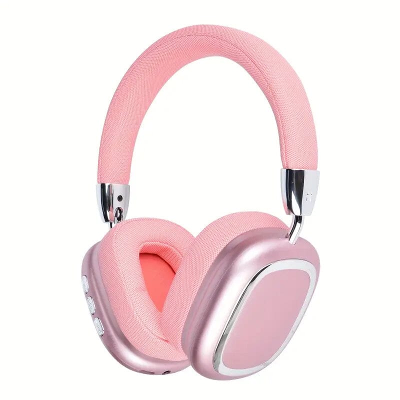 40-Hour Long-Lasting Wireless Noise-Cancelling Headphones Pink Over-Ear Headphones - Tophatter Daily Deals