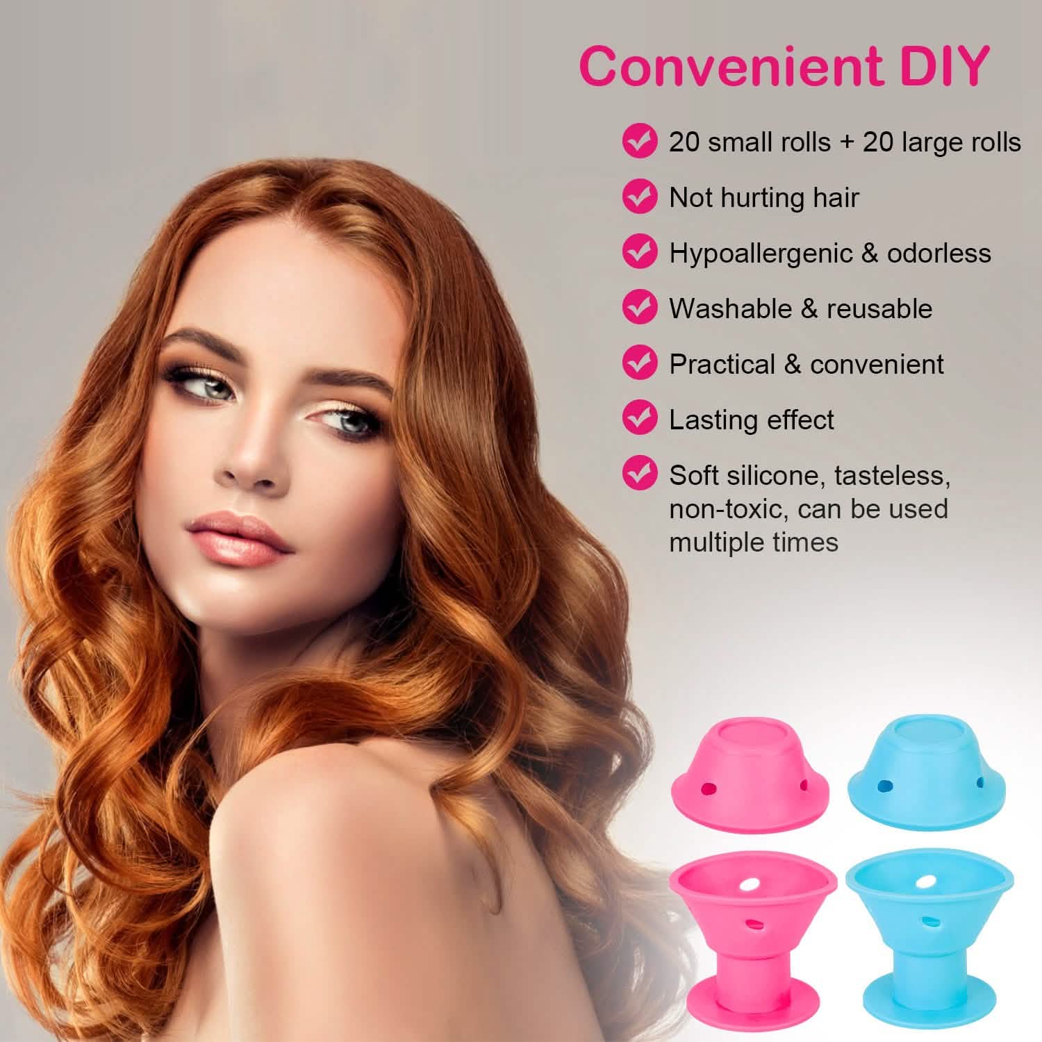 40-Piece: Silicon Hair Curler Beauty & Personal Care - Tophatter Daily Deals