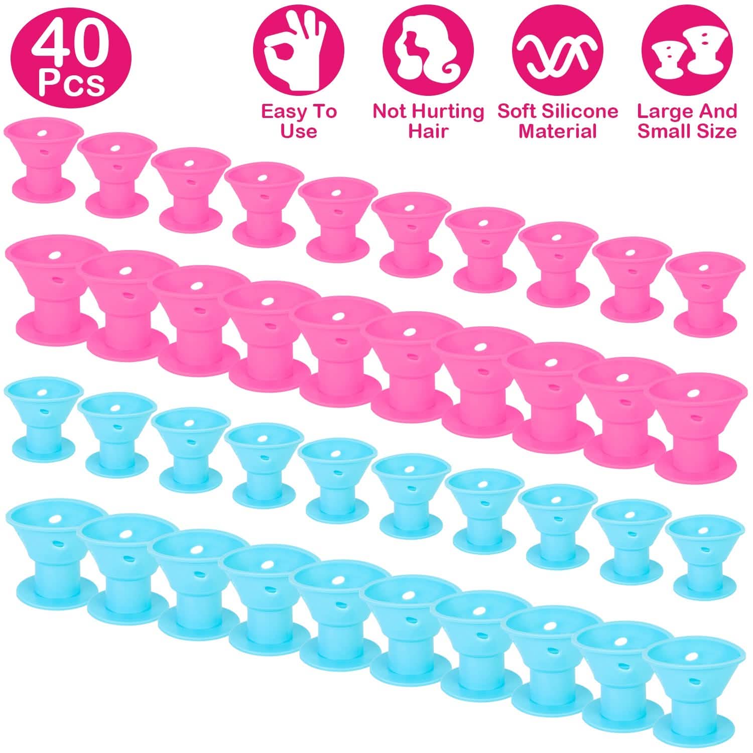 40-Piece: Silicon Hair Curler Beauty & Personal Care - Tophatter Daily Deals