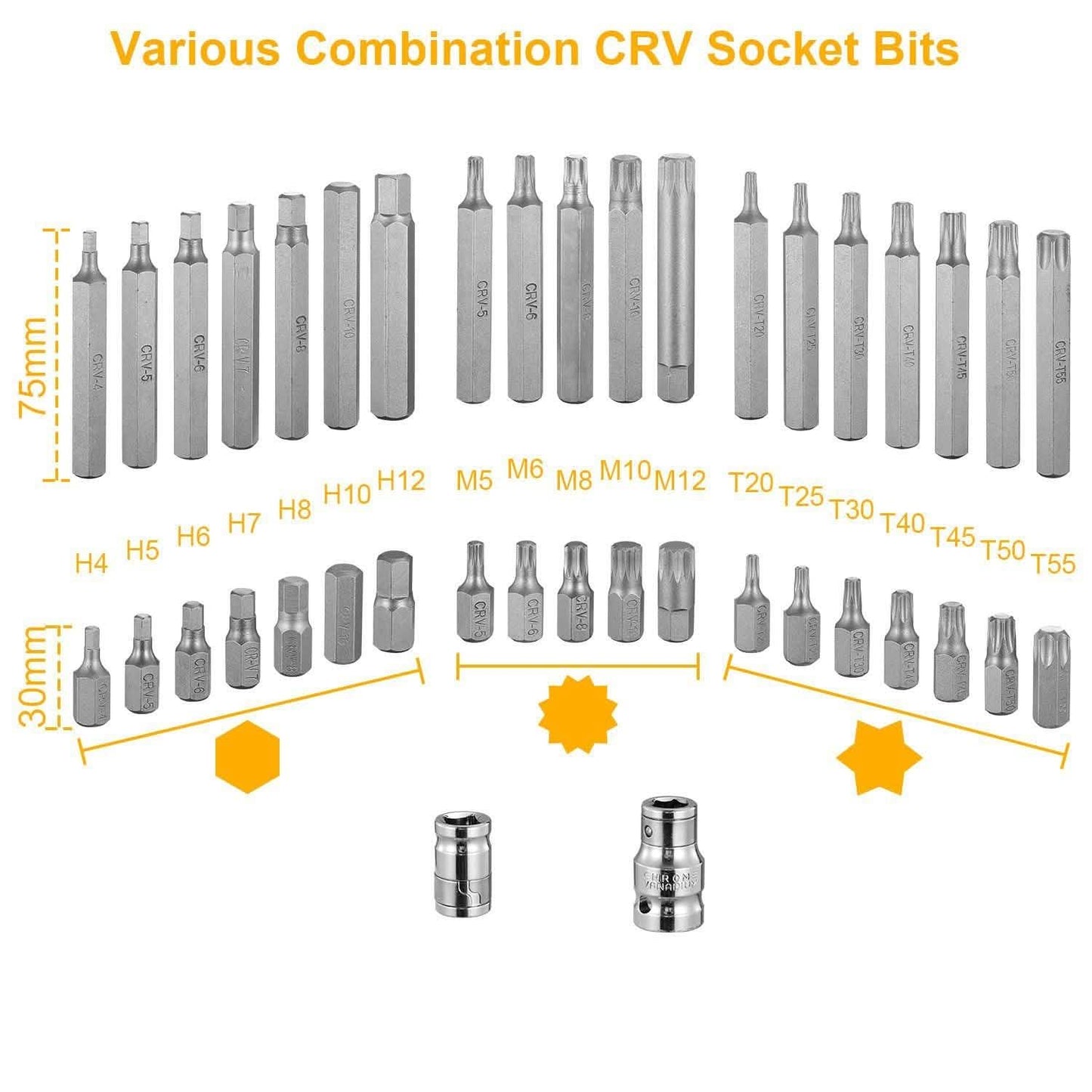 40-Pieces: Socket Bit Set Hex Torx Spine Home Improvement - Tophatter Daily Deals