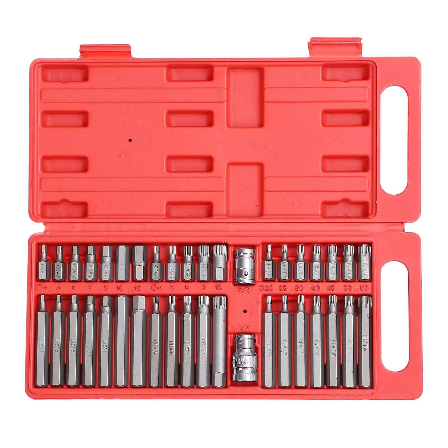 40-Pieces: Socket Bit Set Hex Torx Spine Home Improvement - Tophatter Daily Deals