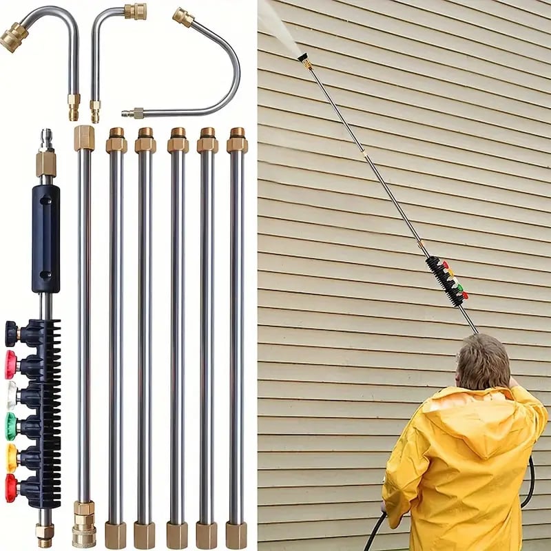 Pressure Washer Wand Telescoping 8 To 10 Ft Gutter Cleaner - Tophatter Daily Deals