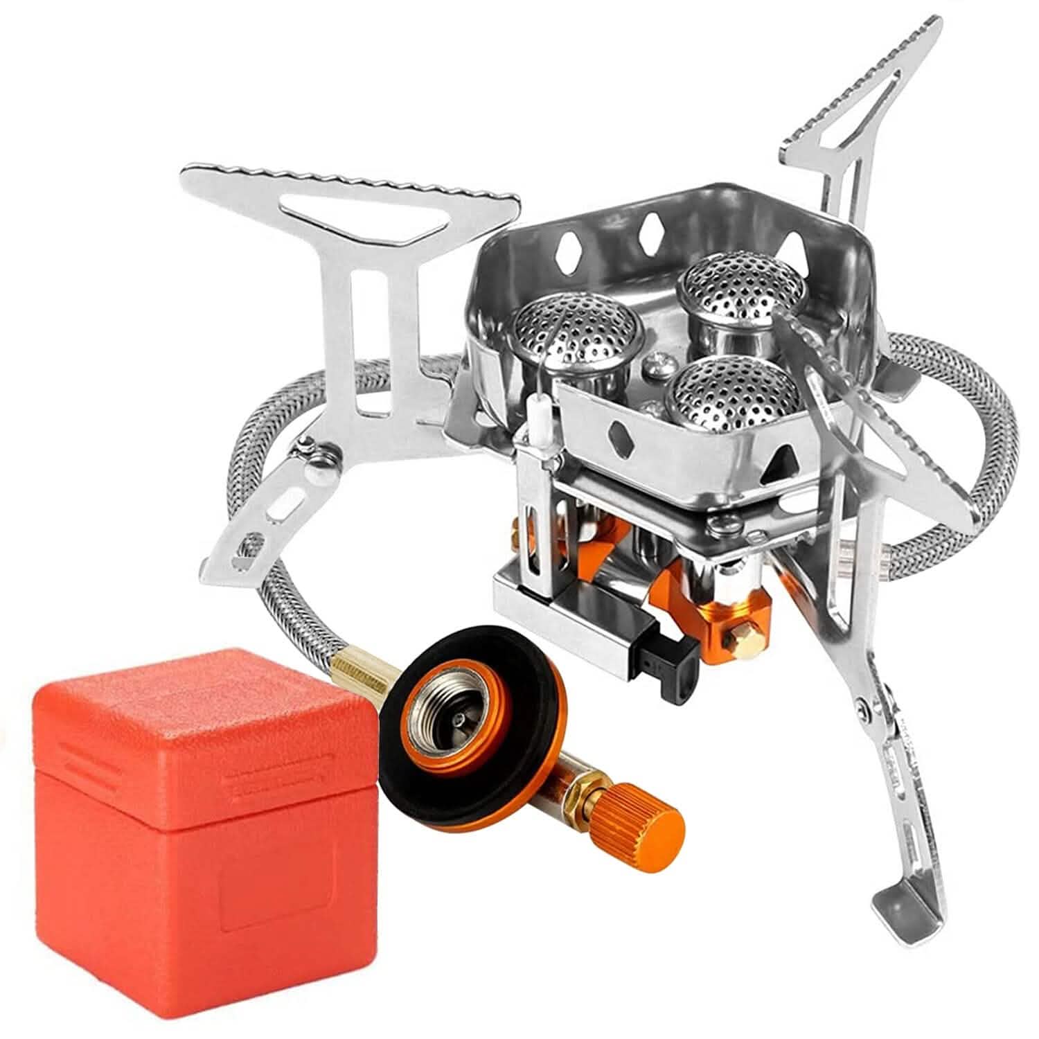 4000W Portable Camping Stove Foldable Powerful Gas Stove Backpacking Burner Outdoor Recreation - Tophatter Daily Deals