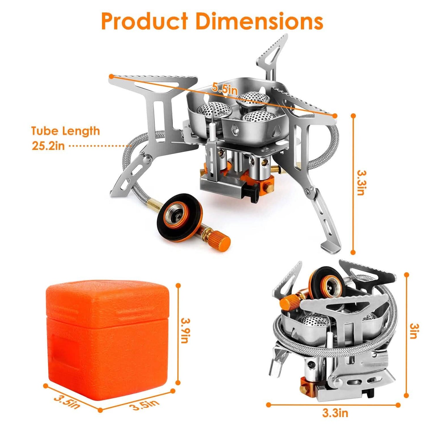 4000W Portable Camping Stove Foldable Powerful Gas Stove Backpacking Burner Outdoor Recreation - Tophatter Daily Deals