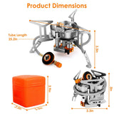 4000W Portable Camping Stove Foldable Powerful Gas Stove Backpacking Burner Outdoor Recreation - Tophatter Daily Deals