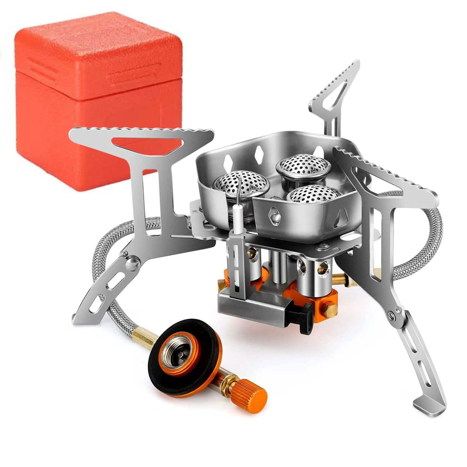 4000W Portable Camping Stove Foldable Powerful Gas Stove Backpacking Burner Outdoor Recreation - Tophatter Daily Deals