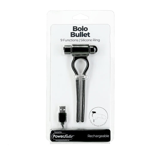 Power Bullet Bollo Adjustable Penis Ring with 2.5 Inch Mini Black Power Bullet and Silicone Ring > Cock Ring > Adjustable - Tophatter Daily Deals
