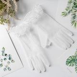 Bridal Wedding Dress Evening Gown Gloves Ruffle White Onesize 0 - Tophatter Daily Deals