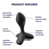 Satisfyer Game Changer Vibrating Anal Plug in Black > Anal Range > Vibrating Butt Plugs - Tophatter Daily Deals