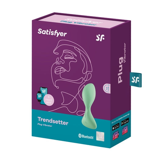 Satisfyer Trendsetter Connect App Vibrating Anal Plug Light Green > Anal Range > Vibrating Butt Plugs - Tophatter Daily Deals