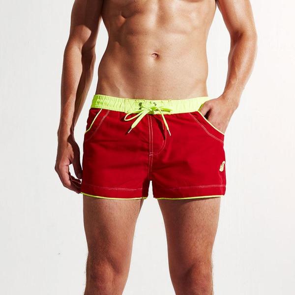 New Men Beach Pants Embroidered Home Shorts Red SWIMSUIT - Tophatter Daily Deals