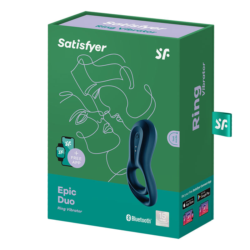 Satisfyer Epic Duo (Black) – Bluetooth App-Controlled Vibrating Cock Ring > Sex Toys > Remote Control Toys - Tophatter Daily Deals