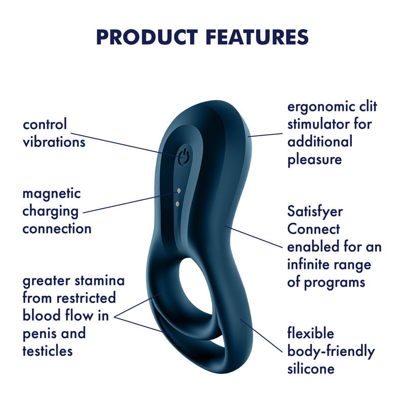 Satisfyer Epic Duo (Black) – Bluetooth App-Controlled Vibrating Cock Ring > Sex Toys > Remote Control Toys - Tophatter Daily Deals