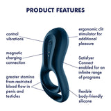 Satisfyer Epic Duo (Black) – Bluetooth App-Controlled Vibrating Cock Ring > Sex Toys > Remote Control Toys - Tophatter Daily Deals