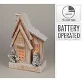 LED Snow-Covered Wooden Christmas House | Light Up Village House Ornament - 33cm Ornament - Tophatter Daily Deals