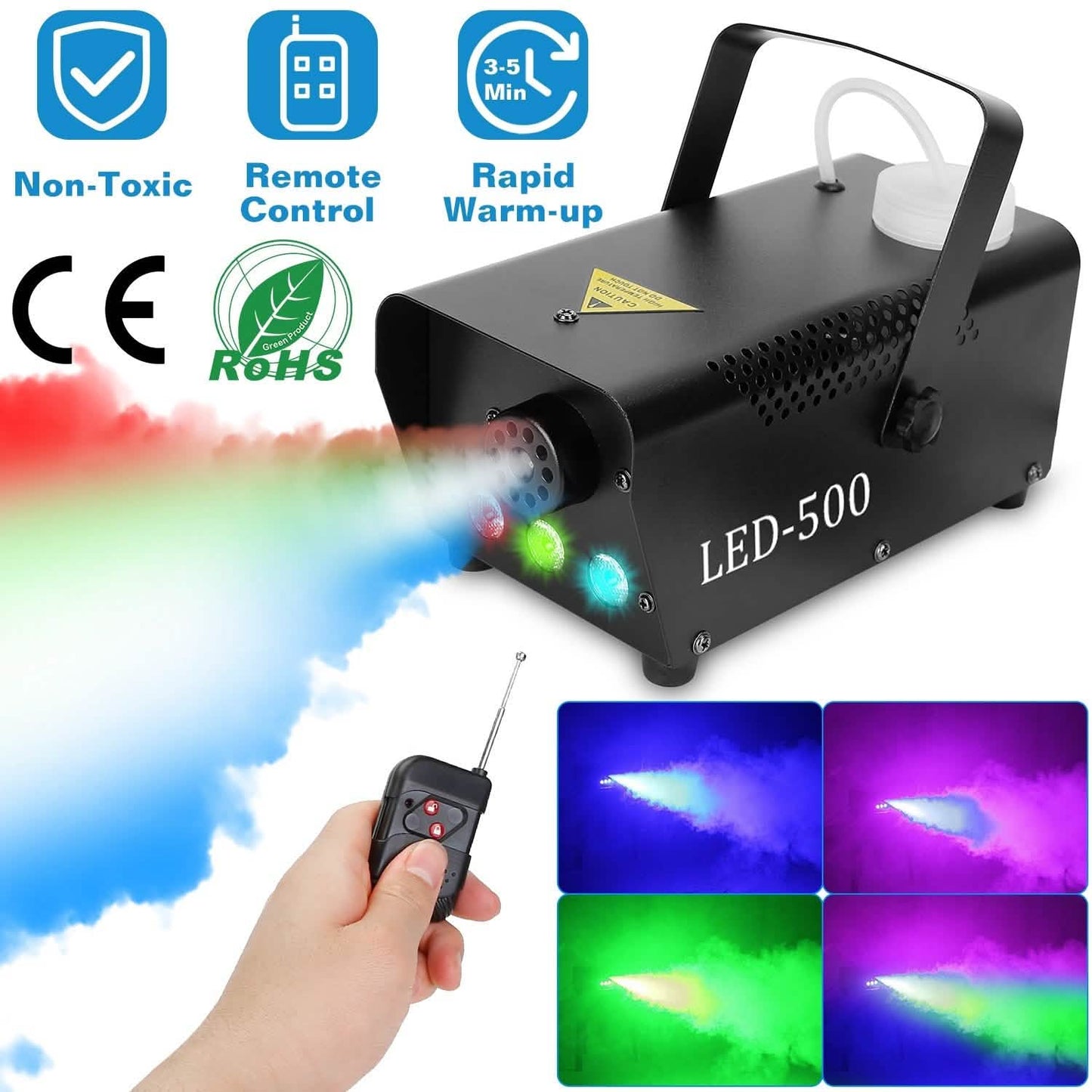400W RGB LED Fog Machine Seasonal Decor - Tophatter Daily Deals