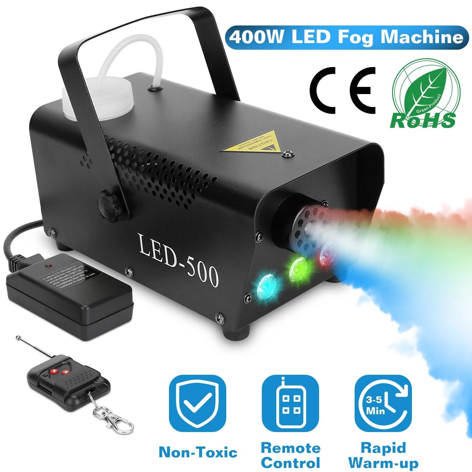 400W RGB LED Fog Machine Seasonal Decor - Tophatter Daily Deals