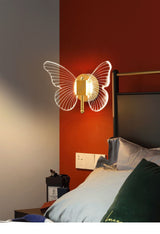 Butterfly Wall Lamp Light Luxury Bedside Warm Decoration 0 - Tophatter Daily Deals