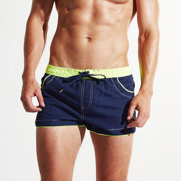 New Men Beach Pants Embroidered Home Shorts D.Blue SWIMSUIT - Tophatter Daily Deals