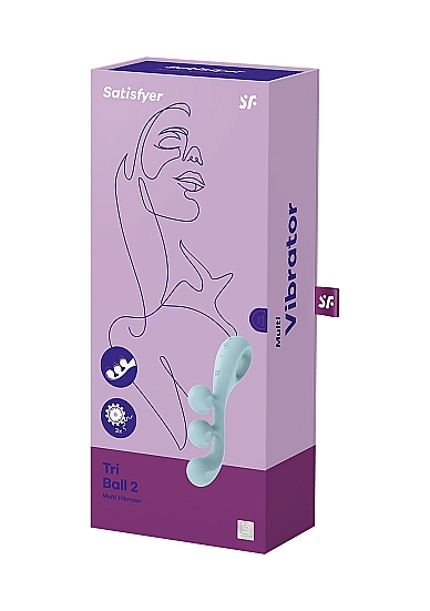Satisfyer Tri Ball 2 Multi Vibrator Light Blue with Adjustable Wire and Three Powerful Motors > Vibrators > Unconventional - Tophatter Daily Deals
