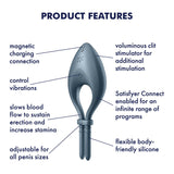 Satisfyer Bullseye Adjustable Dark Blue Penis Ring Vibrator with Bluetooth and App Control > Sex Toys > Remote Control Toys - Tophatter Daily Deals