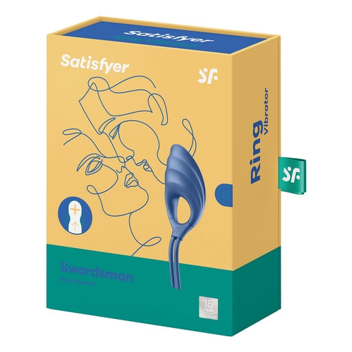 Satisfyer Swordsman Adjustable Silicone Cock Ring with Clitoral Stimulator in Blue > Sex Toys > Couples Toys - Tophatter Daily Deals