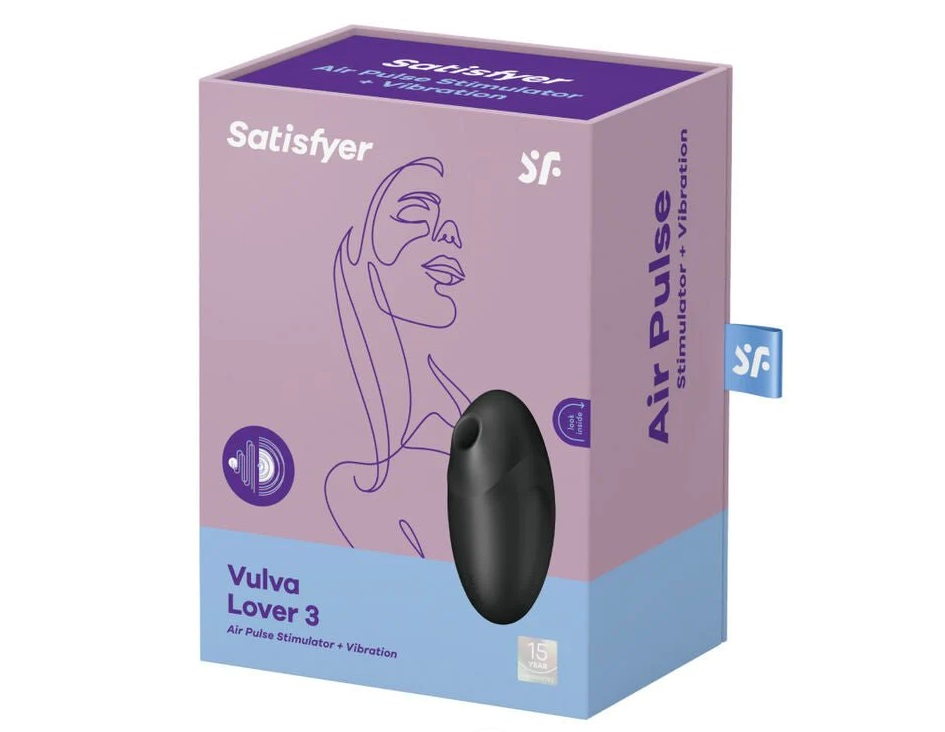 Satisfyer Vulva Lover 3 Black Double Air Pulse Vibrator with 11 Intensities and 10 Vibration Modes > Sex Toys For Ladies > Air Pulsation - Tophatter Daily Deals