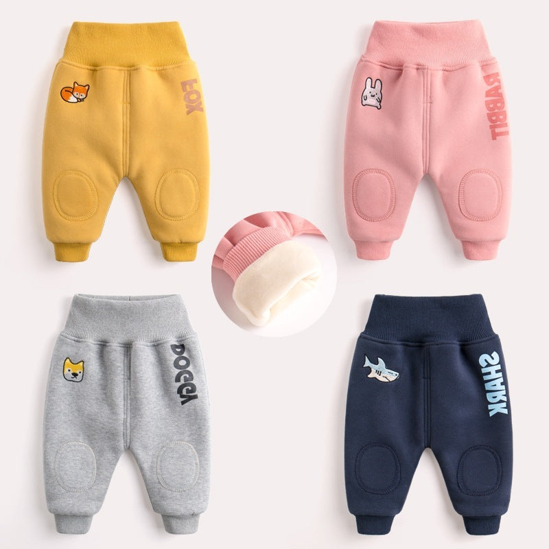 Baby winter plus velvet big PP pants 0 - Tophatter Daily Deals