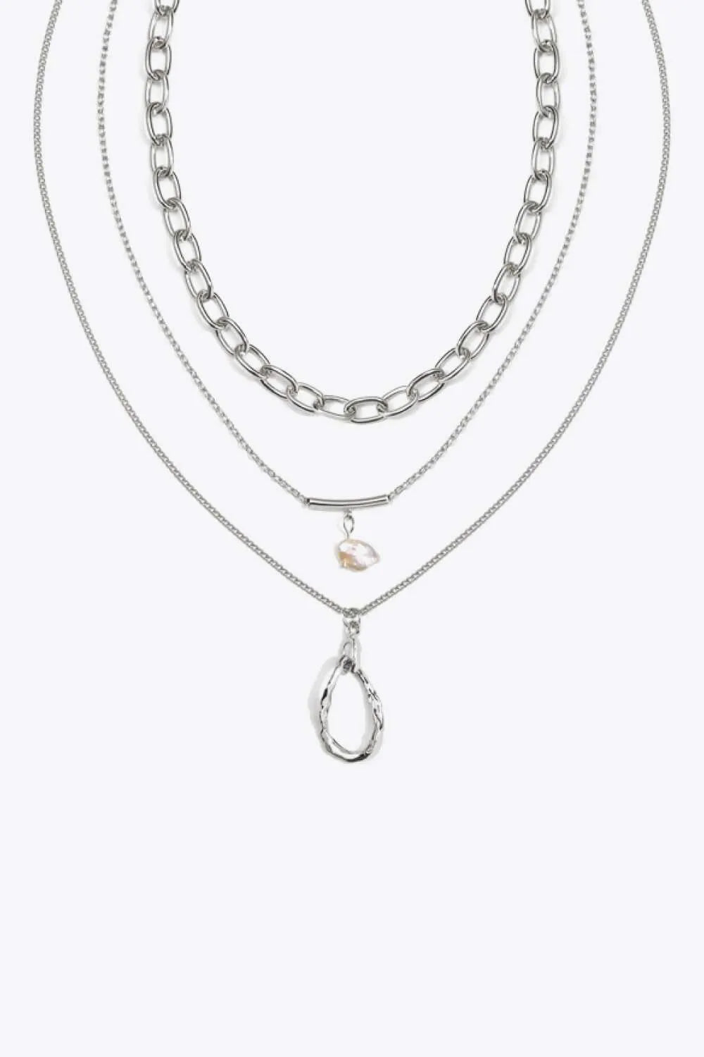 Want To Know You Better Triple-Layered Necklace Silver One Size Necklaces - Tophatter Daily Deals
