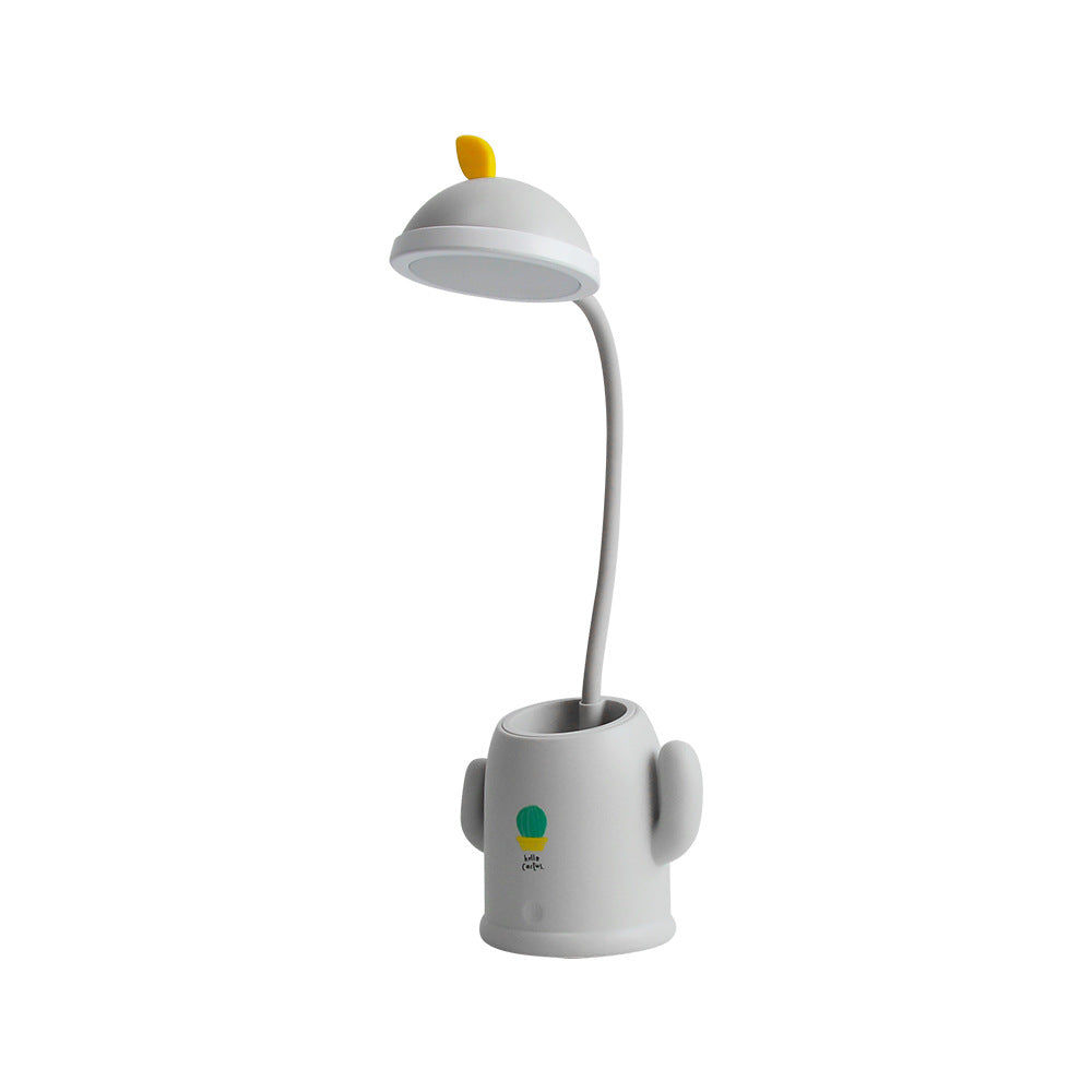 Cactus Pen Holder Table Lamp - USB Rechargeable Desk Light Grey Desk Lamps & Lighting - Tophatter Daily Deals
