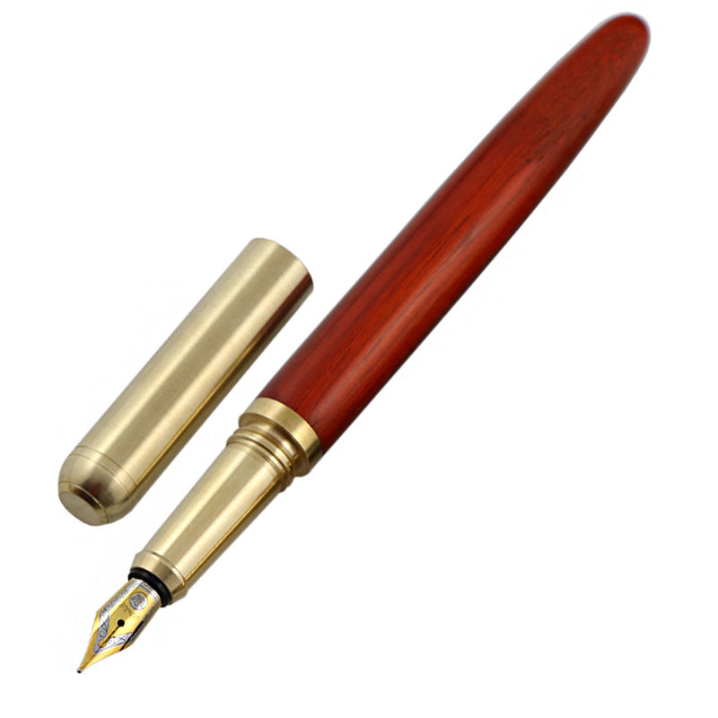 African Rosewood Vintage Brass Wood Fountain Pen Ebony 0 - Tophatter Daily Deals