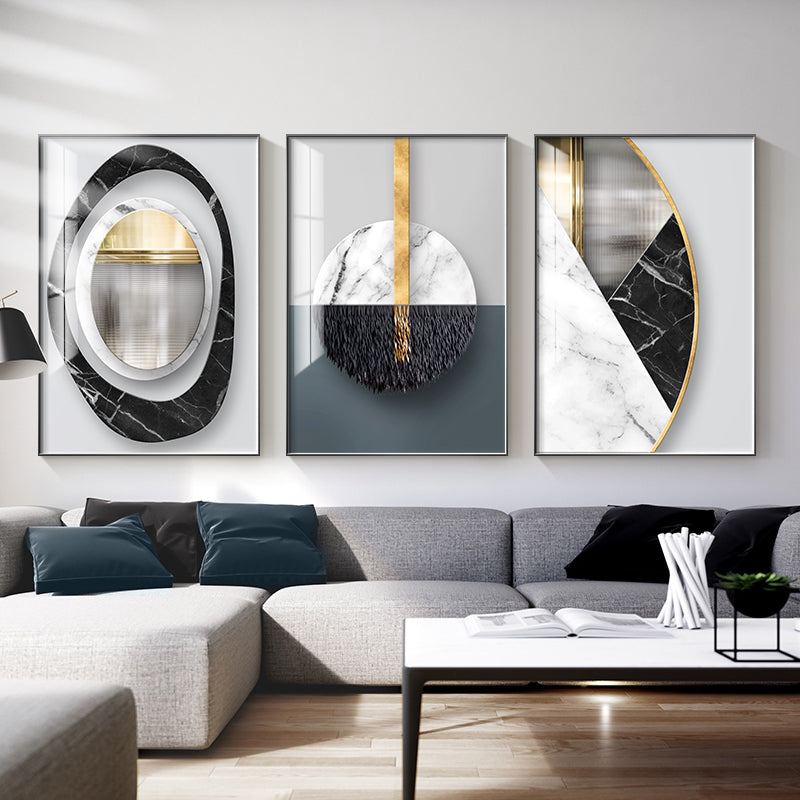 Abstract Geometric Canvas Painting Picture Home Decor Wall Poster 0 - Tophatter Daily Deals