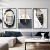 Abstract Geometric Canvas Painting Picture Home Decor Wall Poster 0 - Tophatter Daily Deals