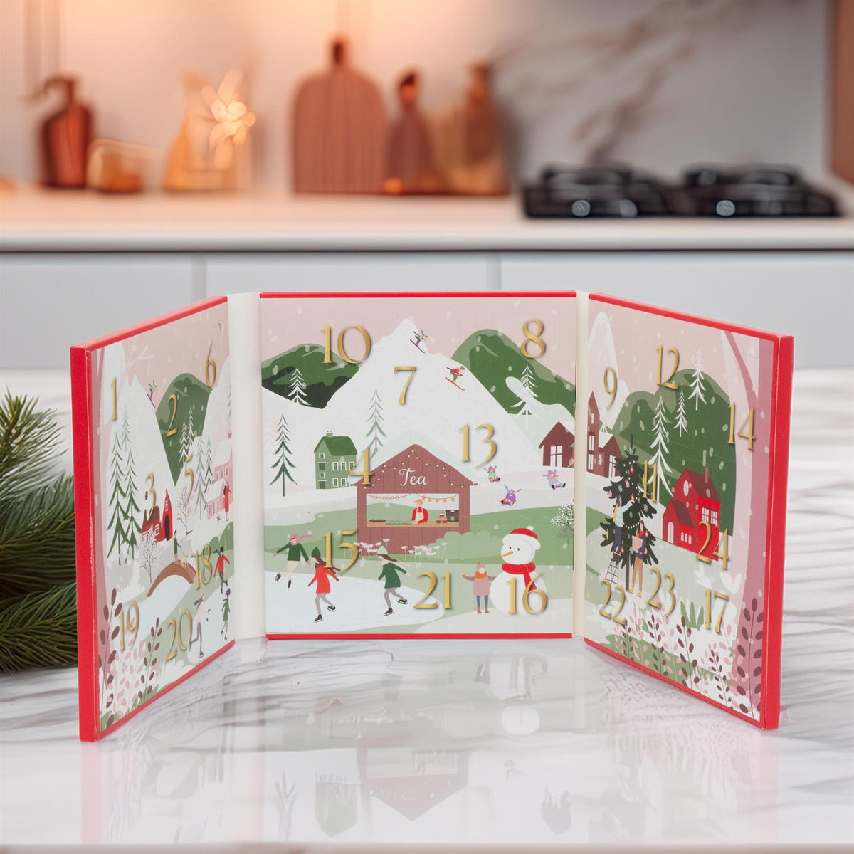 Tea Advent Calendar Herbal & Black Tea Bag Christmas Advent Calendar for Adults Advent Calendar - Tophatter Daily Deals