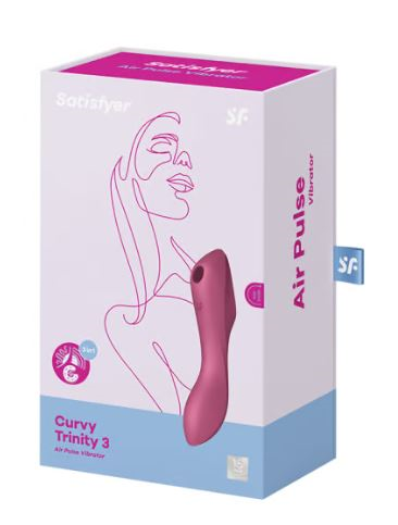 Satisfyer Curvy Trinity 3 Red Silicone Multifunctional Vibrator with 3 Motors > Sex Toys For Ladies > G-Spot Vibrators - Tophatter Daily Deals