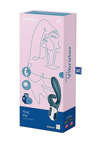 Satisfyer Hug Me Rabbit Vibrator Grey Blue Silicone Waterproof with App Control > Vibrators > Ladies > Rabbit - Tophatter Daily Deals