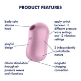 Satisfyer Cotton Candy Lilac Compact Oval Lay-On Vibrator with Pressure Waves and Vibration > Vibrators > Vibrating Pads - Tophatter Daily Deals