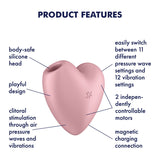 Satisfyer Cutie Heart Vibrator Pink Light Red Air Pulsation Stimulator > Sex Toys For Ladies > Air Pulsation - Tophatter Daily Deals
