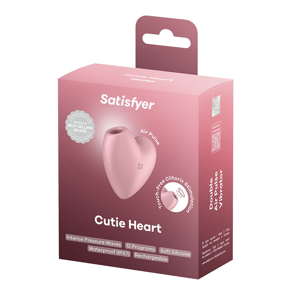 Satisfyer Cutie Heart Vibrator Pink Light Red Air Pulsation Stimulator > Sex Toys For Ladies > Air Pulsation - Tophatter Daily Deals