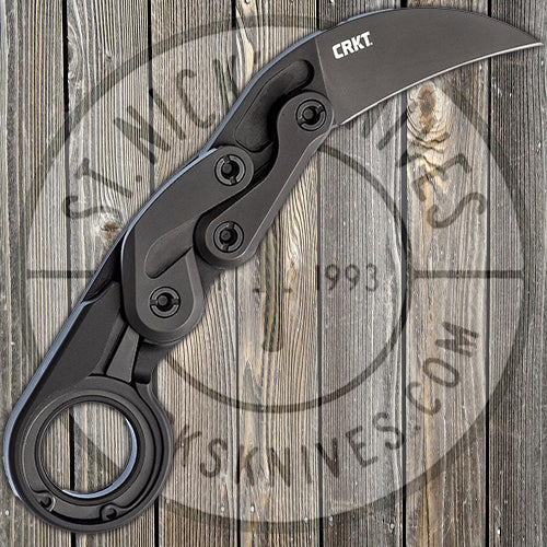 CRKT Provoke - Kinematic Folding Karambit - D2 Steel - Black Aluminum Handle - 4040 Knives - Tophatter Daily Deals