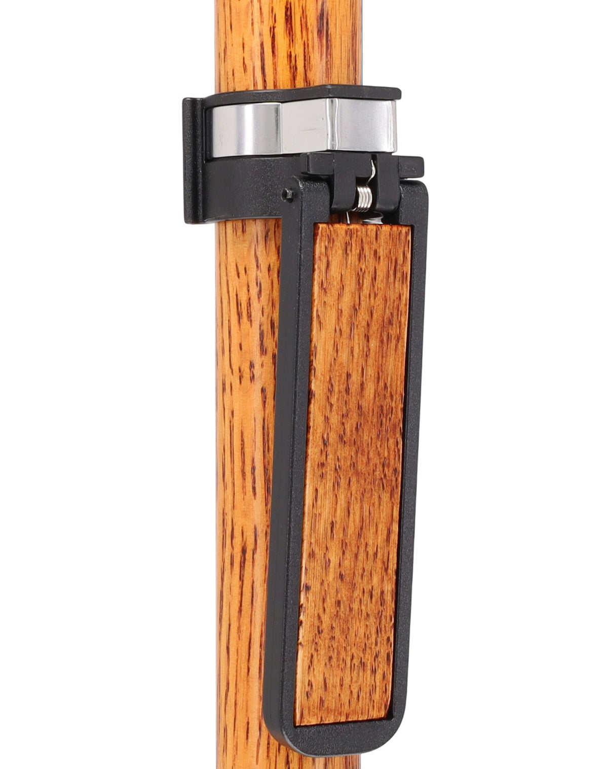 Auto Flip-Up Oak Wood Cane Holder: Easy Store-Away Design Clip Table Holder - Tophatter Daily Deals