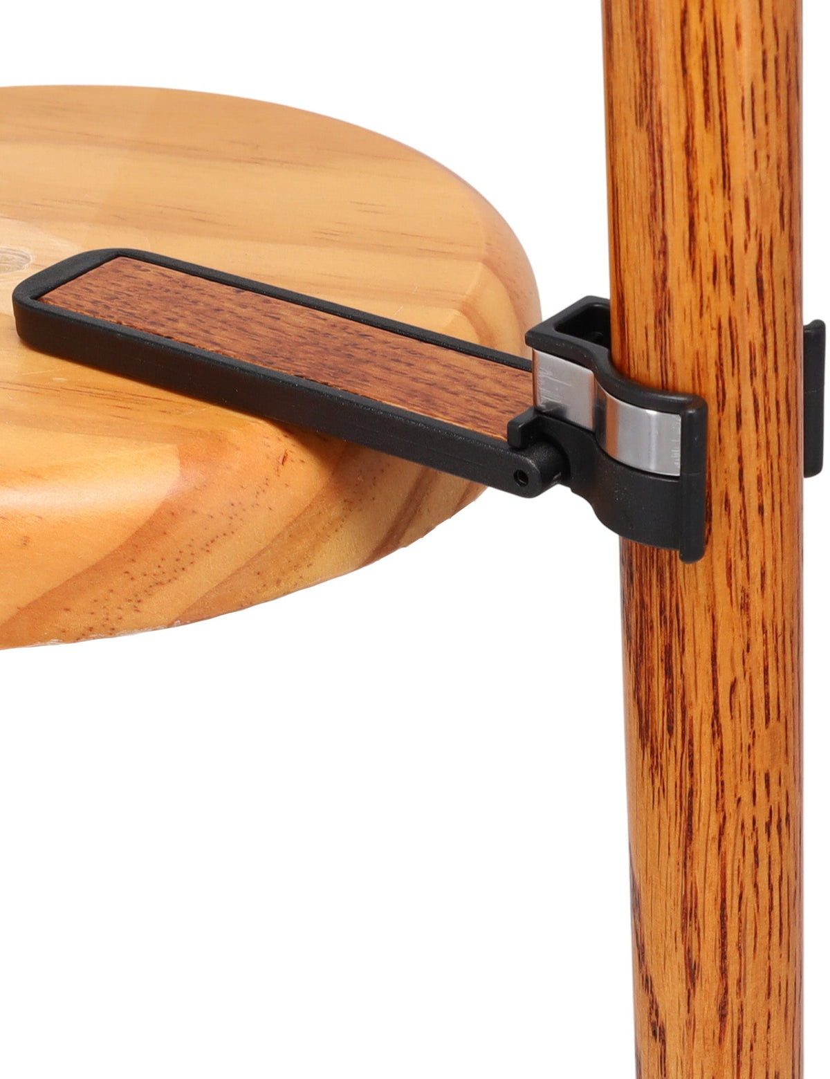 Auto Flip-Up Oak Wood Cane Holder: Easy Store-Away Design Clip Table Holder - Tophatter Daily Deals