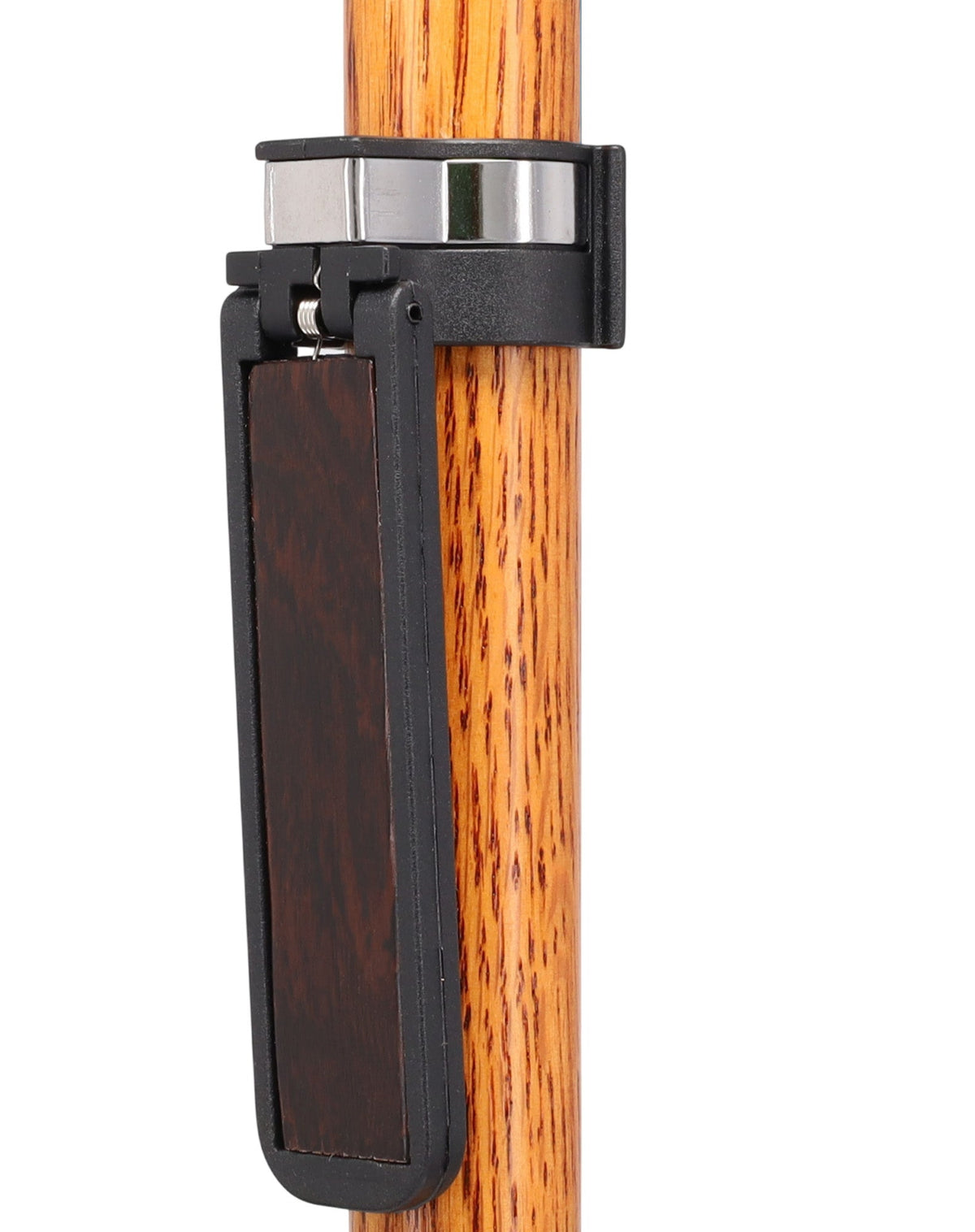 Auto Flip-Up Wenge Wood Cane Holder: Easy Store-Away Design Clip Table Holder - Tophatter Daily Deals
