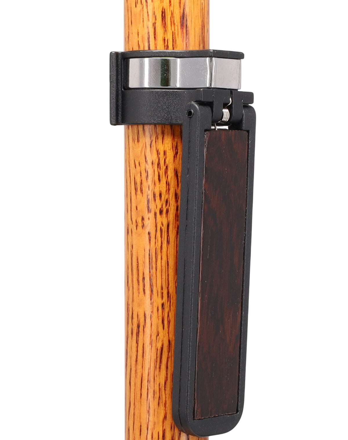 Auto Flip-Up Wenge Wood Cane Holder: Easy Store-Away Design Clip Table Holder - Tophatter Daily Deals